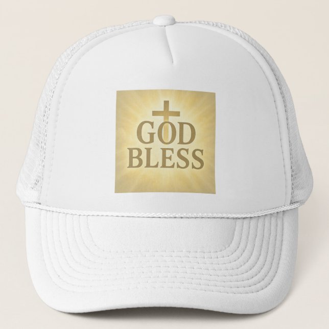 Boné Cristão God Bless – Fé e Estilo Truckerkappe (Vorderseite)