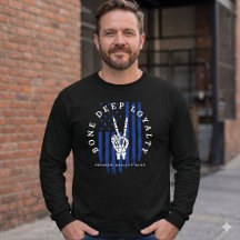 Bone Deep Loyalty Skeleton Hand USA Flag T-Shirt