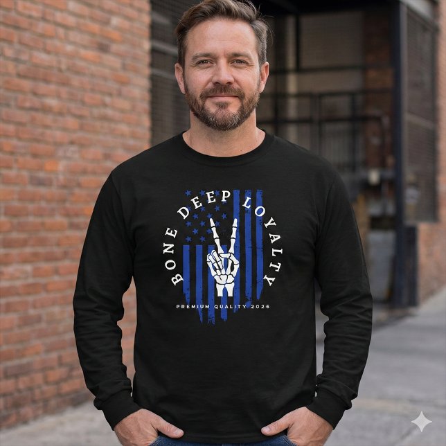 Bone Deep Loyalty Skeleton Hand USA Flag T-Shirt  Tri-Blend Shirt (Von Creator hochgeladen)