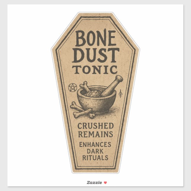 Bone Dust Tonic - Halloween Apothecary Label (Blatt)