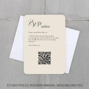 Bone ・ Elegante moderne Hochzeit RSVP Karte