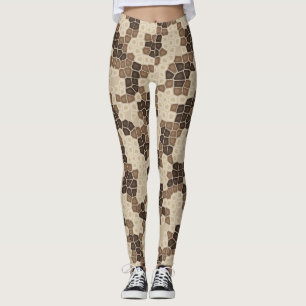 Bone & Espresso Python-Schlangenleder Leggings