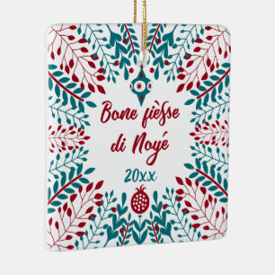 Bone fièsse di Noyé, Wallonischer Weihnachtsgruß Keramikornament