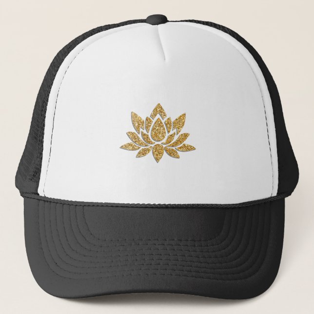 Boné Flor de Lótus dourada Truckerkappe (Vorderseite)