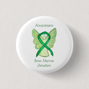 Bone Marrow Spenden Awareness Angel Ribbon Button