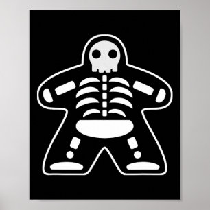 Bone Meeple Skeleton Halloween Board Gamer Geschen Poster