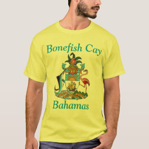 Bonefish Cay, Bahamas mit Wappen T-Shirt