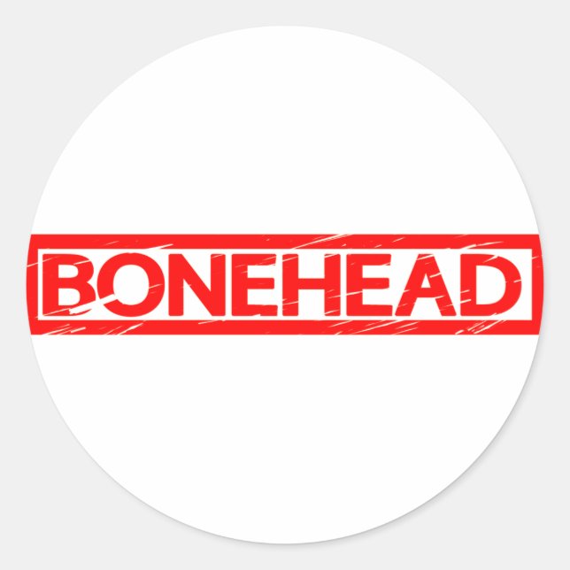 Bonehead Briefmarke Runder Aufkleber (Vorderseite)
