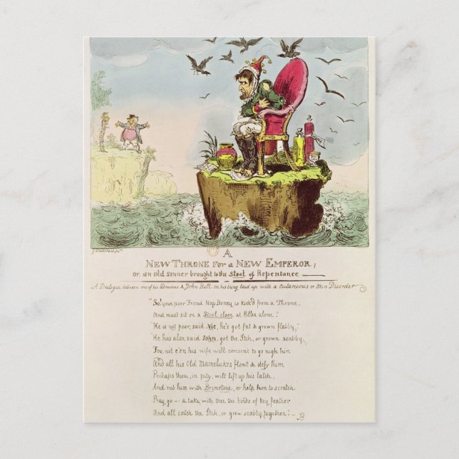 Boney's Elba Chair, herausgegeben von S. Knight Postkarte (Vorderseite)