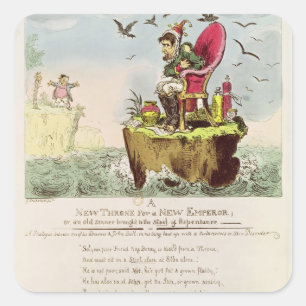 Boney's Elba Chair, herausgegeben von S. Knight Quadratischer Aufkleber