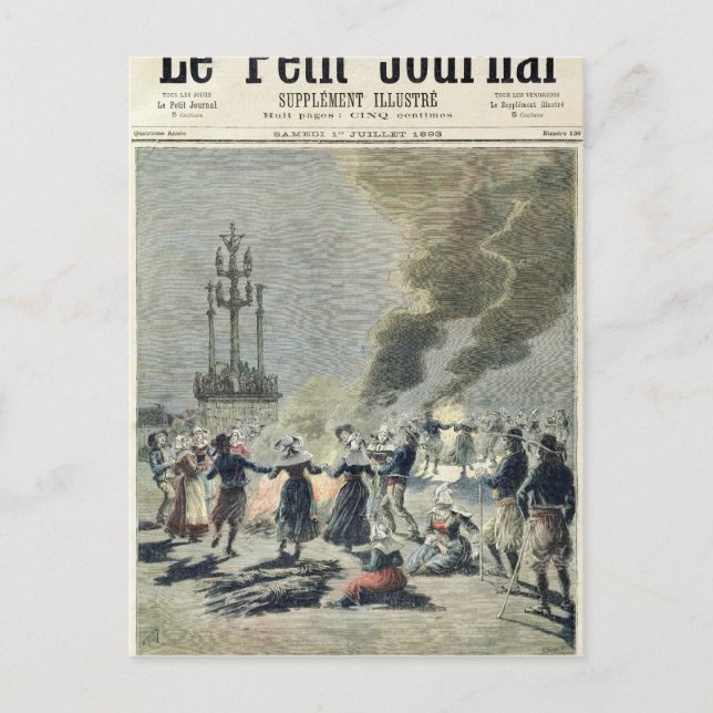 Bonfire beleuchtet, um die Sommersonne in Postkarte (Vorderseite)