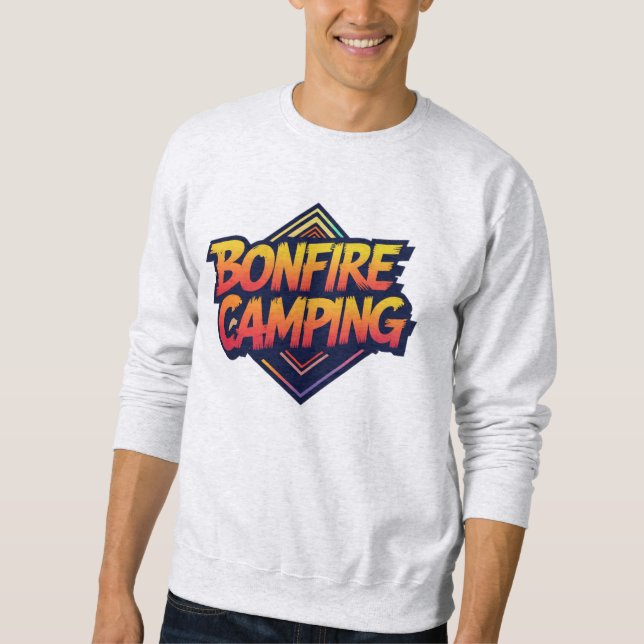 🔥 Bonfire Camping Adventure - Retro 80er Außenber Sweatshirt (Vorderseite)