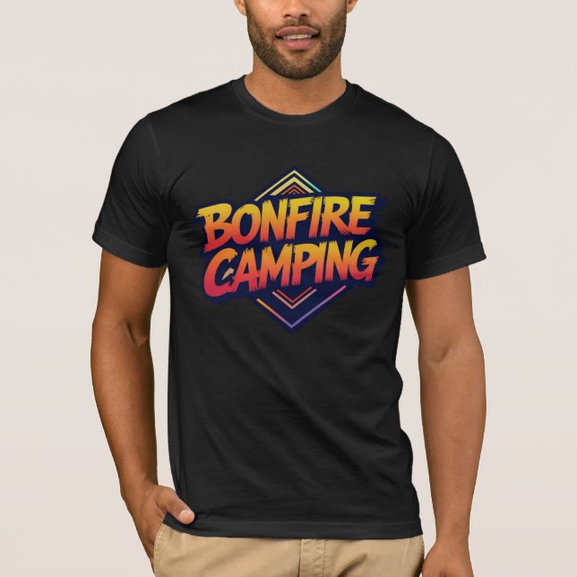 🔥 Bonfire Camping Adventure - Retro 80er Außenber T-Shirt (Vorderseite)