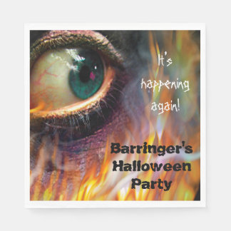 Bonfire Evil Eye Flames Halloween-Party Napkin Serviette