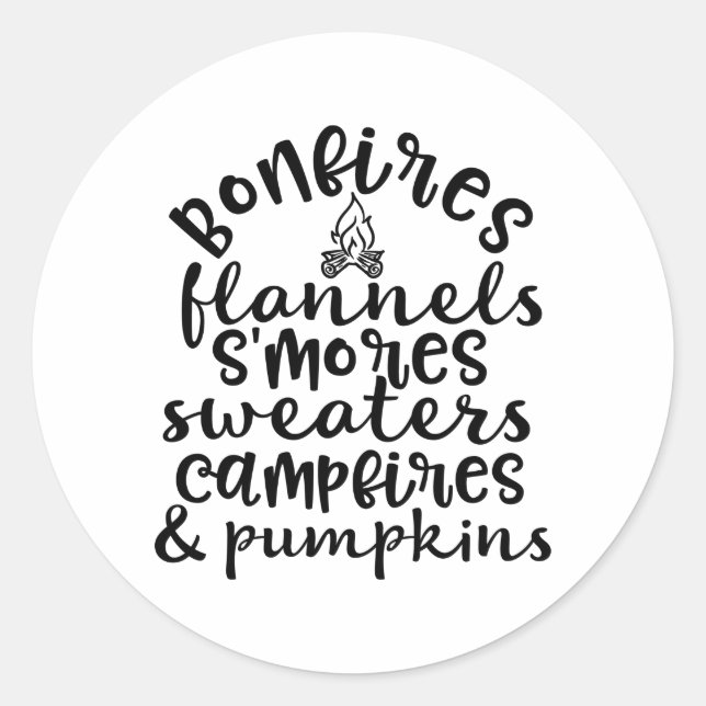 Bonfire Flannels Smores Smashing Pumpkin Runder Aufkleber (Vorderseite)