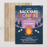 Bonfire Geburtstag Einladung Bonfire Camping Party