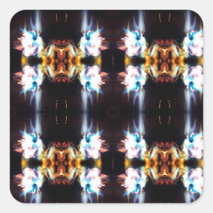 Bonfire Mirror Tiled Quadratischer Aufkleber