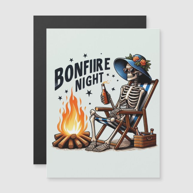 Bonfire Night - Beach Camping (2) Magnetkarte (Vorne/Hinten)