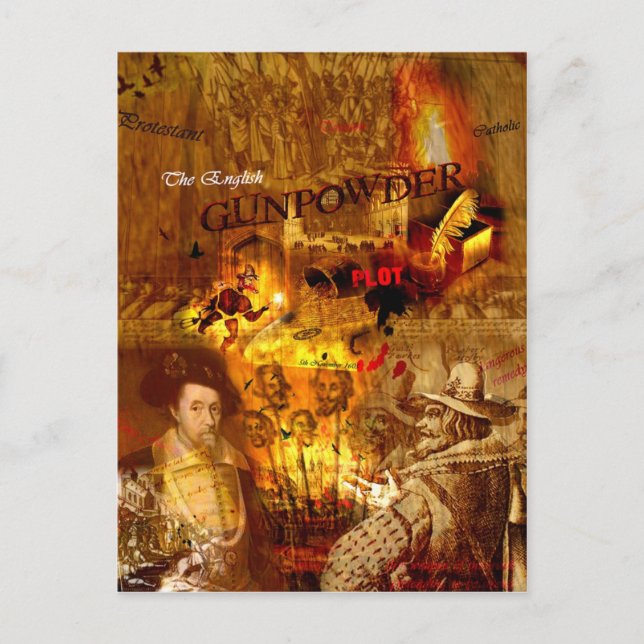 Bonfire Night Historic Postcard Postkarte (Vorderseite)