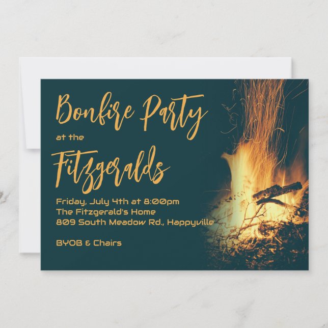 Bonfire Night Party Einladung (Vorderseite)