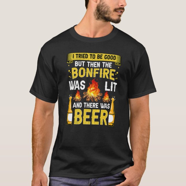 Bonfire Party Beer Drink Camping Bonfire Crew T-Shirt (Vorderseite)