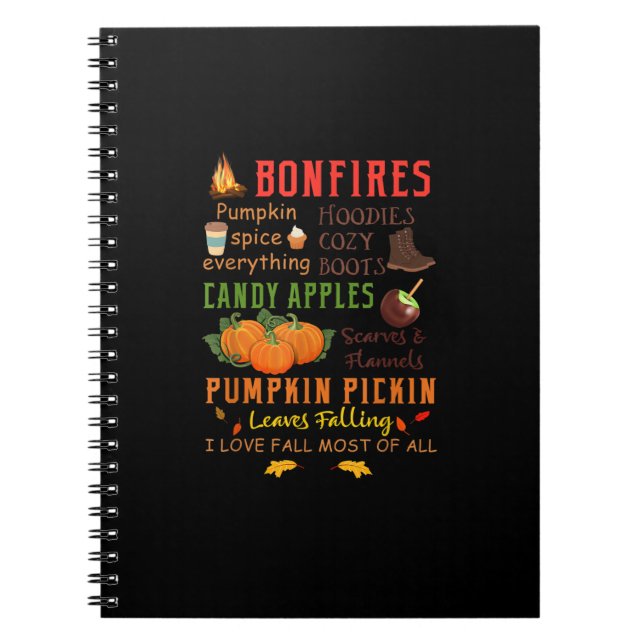 Bonfire Pumpkin Gewürz Alles Fall Geschenk Notizblock (Vorderseite)