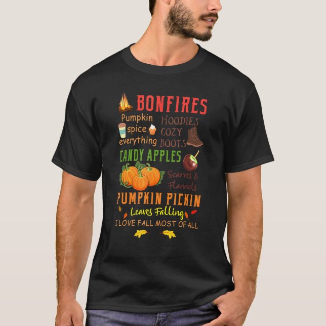Bonfire Pumpkin Gewürz Alles Fall T-Shirt (Vorderseite)