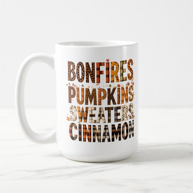 Bonfire Pumpkins Sweaters Cinnamon - Herbst Kaffeetasse (Links)