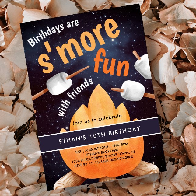 Bonfire S'mores Camping Geburtstag Einladung (Von Creator hochgeladen)