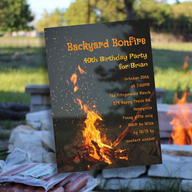 Bonfire Sparks Geburtstagsfeier Einladung (Von Creator hochgeladen)