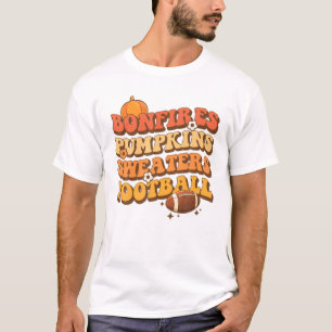 Bonfire Sweaters Pumpkins Football Retro Fall als T-Shirt