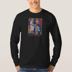Bong & Bones Skull Rose lieben Vögel Grafik T-Shirt
