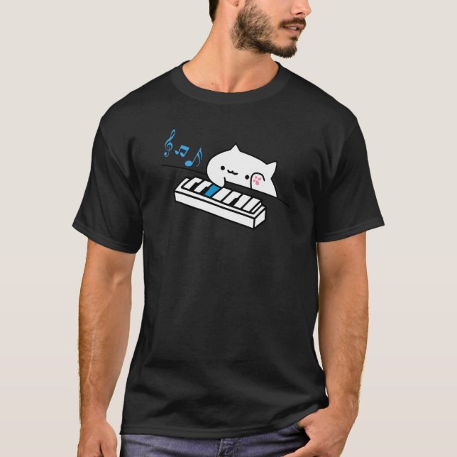 Bongo Cat Plays Piano T-Shirt (Vorderseite)