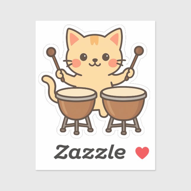 Bongo Cat Rhythm Beats Aufkleber (Blatt)