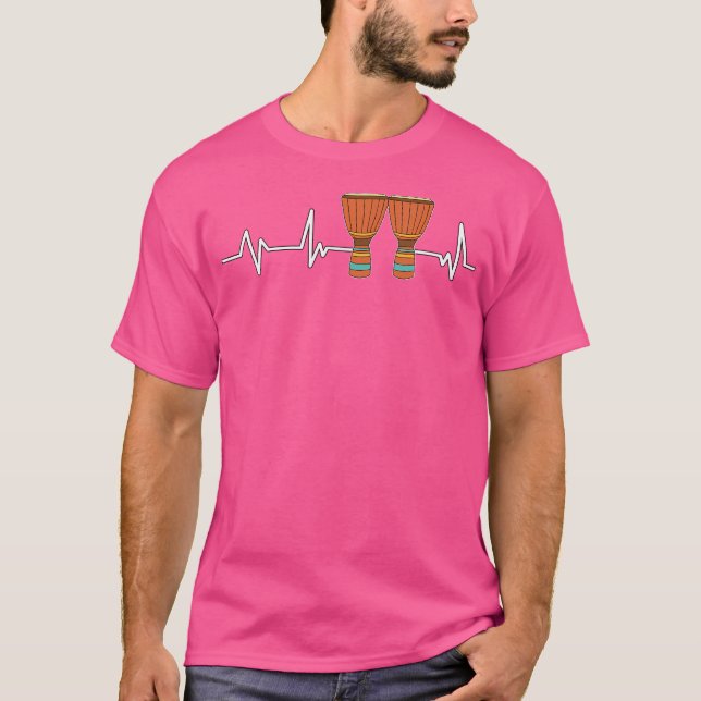 Bongo Drum Heartbeat Ekg Drummer Geschenk Bongo Dr T-Shirt (Vorderseite)