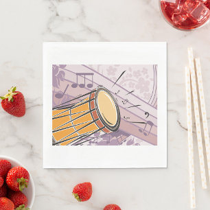 Bongo Drum Music Serviette