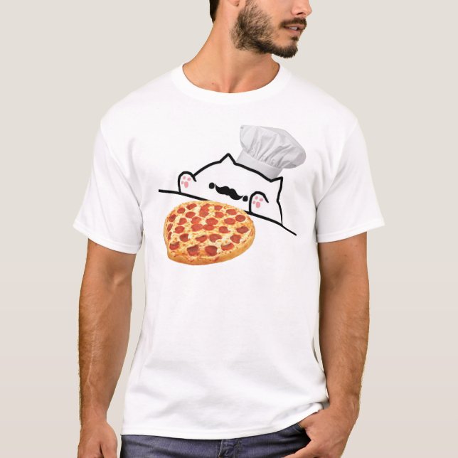 Bongo-Katzen-Pizza-Koch T-Shirt (Vorderseite)