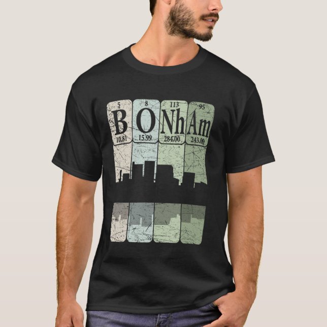 Bonham Periodensystem Elemente Bonham Texas Retro T-Shirt (Vorderseite)