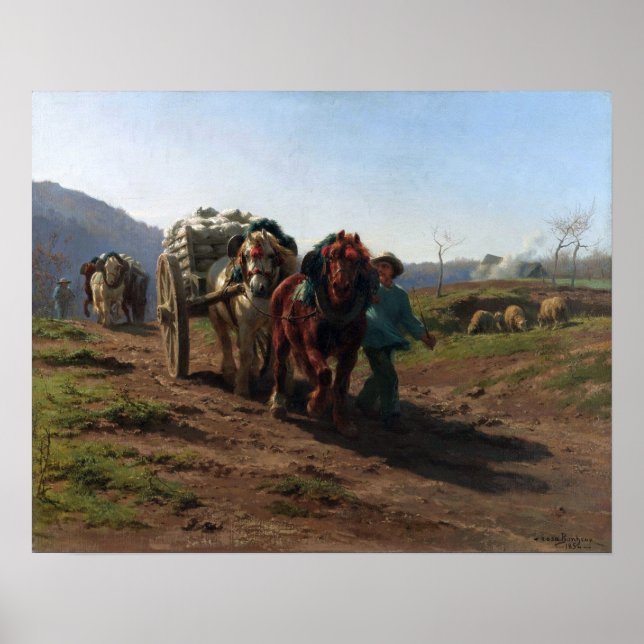 Bonheur - Zurück von Feldern Poster (Vorne)