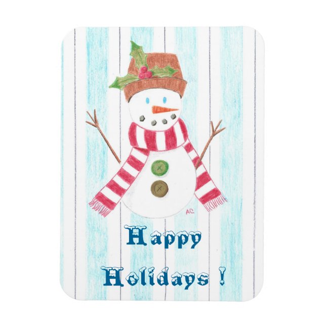 Bonhomme de neige Premium-Magnet Magnet (Vertikal)
