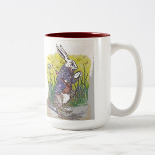 Bonhomme Häschen mit Taschen-Uhr Zweifarbige Tasse
