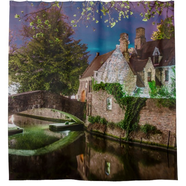 Bonifacius-Brücke in Brügge Duschvorhang (Vorderseite)