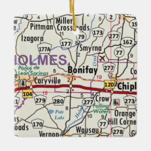 Bonifay Florida Karte Keramikornament