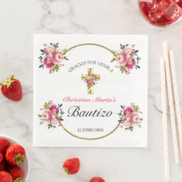 Bonita Del Bautismo De La Cruz Del Oro Serviette