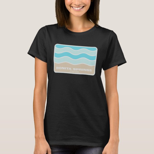 Bonita Springs Florida Retro FL Waves Beach Souven T-Shirt (Vorderseite)