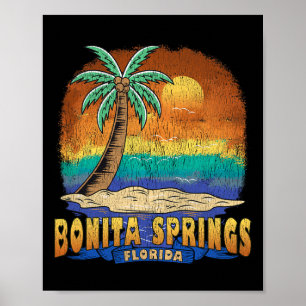 Bonita Springs Florida Vintage Souvenir mit Gebrau Poster