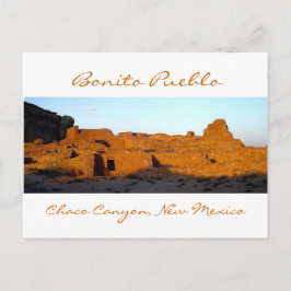 Bonito Pueblo Chaco Canyon bei Sunset Postkarte