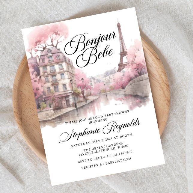 Bonjour Baby, Hello Baby, Babydusche, French Baby Einladung (Von Creator hochgeladen)