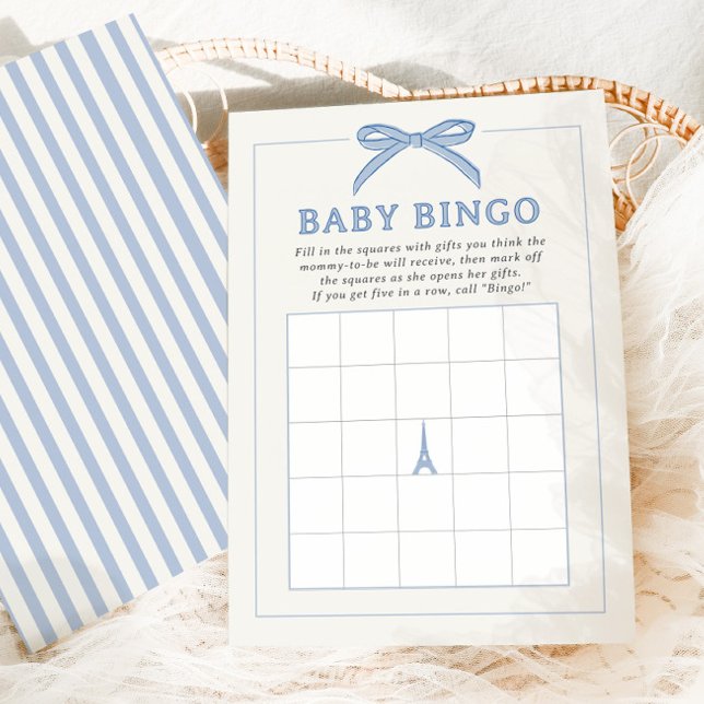 Bonjour Bébé Blue Paris Baby Bingo Game Card (Von Creator hochgeladen)