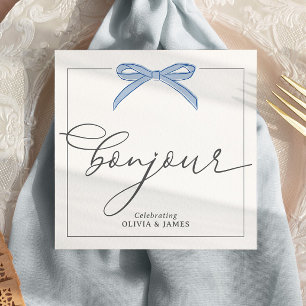 Bonjour Bébé Blue Paris Eiffel Tower Baby Dusche Serviette